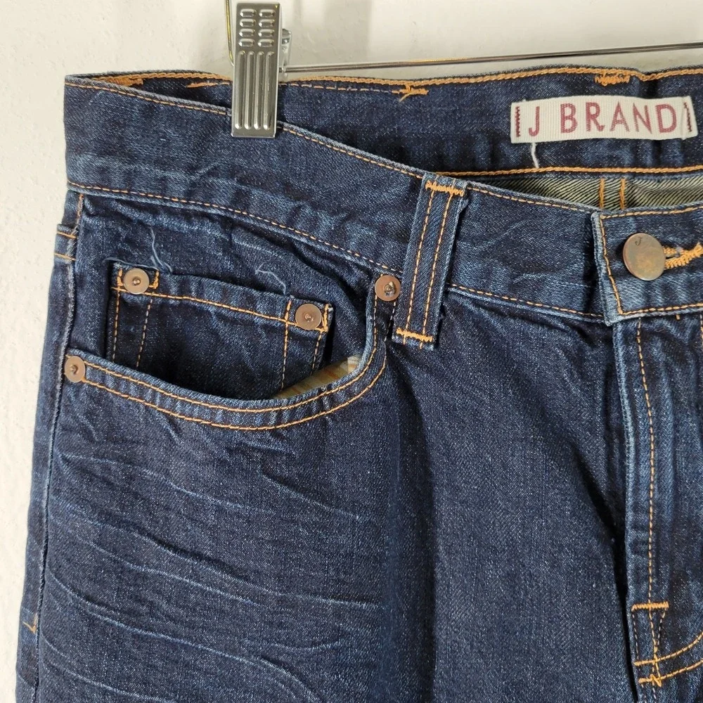 J Brand Straight Leg Jeans Men‎ 33 x 35 Dark Indigo Blue 1517 TTB USA Denim